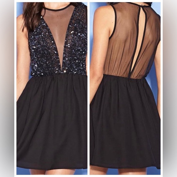 Forever 21 Dresses & Skirts - 🔥🔥FLASH SALE🔥🔥NEW⭐️Black & Silver Sequin Forever 21 Mini Cocktail Dress Sz L